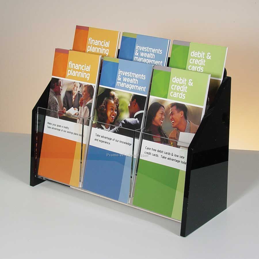 Deluxe 6-pocket Acrylic Brochure Holder - Countertop