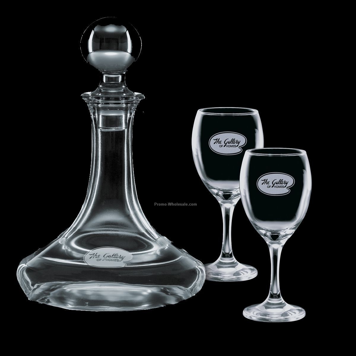 Elegance Decanter & 2 Wine Glasses