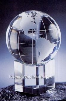 Embedded Globe With Clear Base (2-3/16"x2-3/16"x2-3/16")