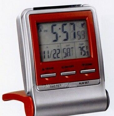 Flip Cover Travel Atomic Clock (2-3/4"x3-3/5"x1" )