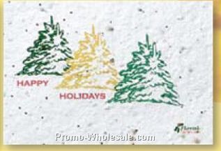 Floral Seed Paper Holiday Card / Blank Inside - Trees