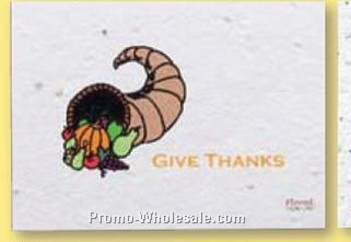 Floral Seed Paper Holiday Card With Stock Message - Give Thanks