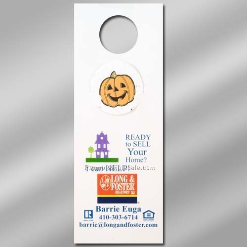 Floral Seed Paper Pop-out Door Hanger - Pumpkin