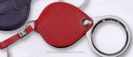 Genuine Leather Magnifier Key Holder - 2"x1-1/2"