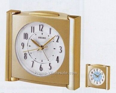 Get Up & Glow Gold Tone Metallic Case Bedside Alarm