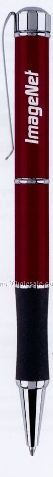 Glisten Burgundy Delight Twist Action Ballpoint Light Pen W/ Laser Pointer