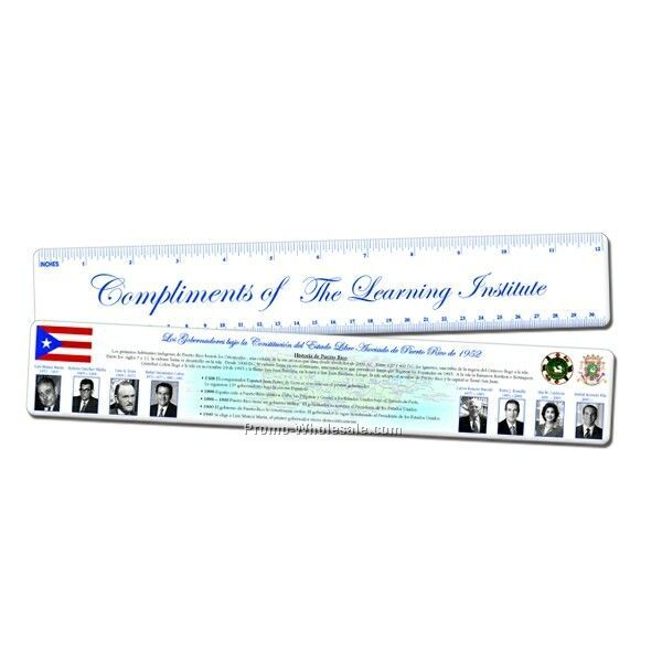 Governors Of Puerto Rico Ruler; 1 Color Imprint