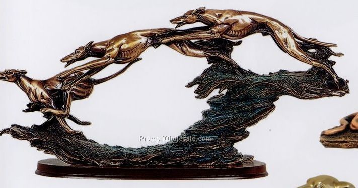 Greyhound Figurine W/Verdigris (Copper Finish)
