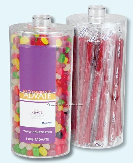 Jelly Beans Tall Plastic Jar (4-1/16"x8-1/8")