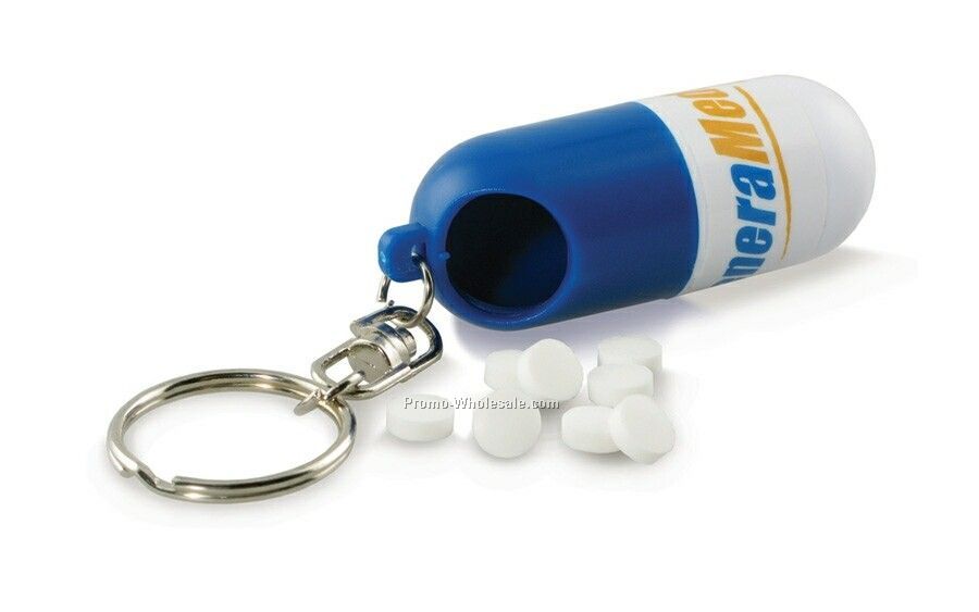 Keychain Capsule Pill Holder