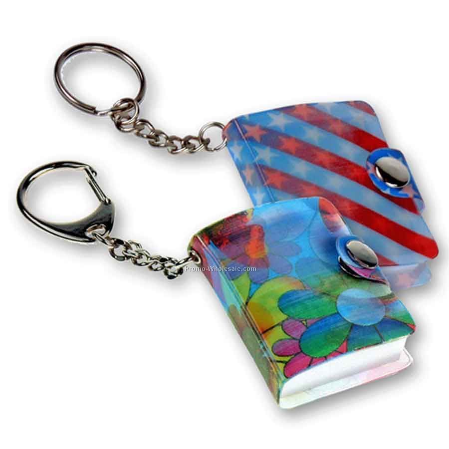 Lenticular Mini Notebook Key Chain - Custom 1-5/8"x2-1/8"