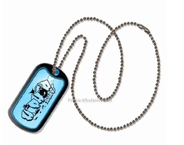 Light Up Dog Tag W/ Blue LED