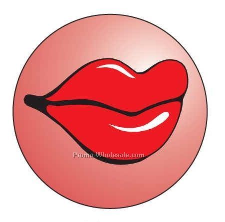 Lips Badge W/ Metal Pin (2-1/2")