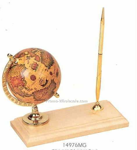 Maplewood Pen Set W/Globe
