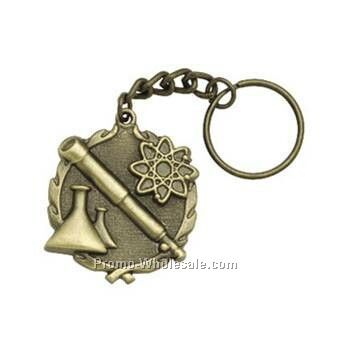 Medal, "science" 1-1/4" On A Key Chain