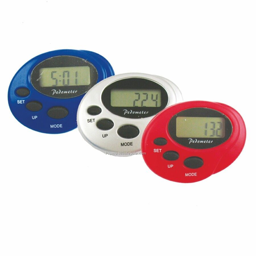 Mini Pedometer W/Clock