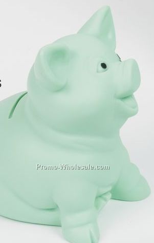 Mint Savers Sitting Mint Green Pig Bank