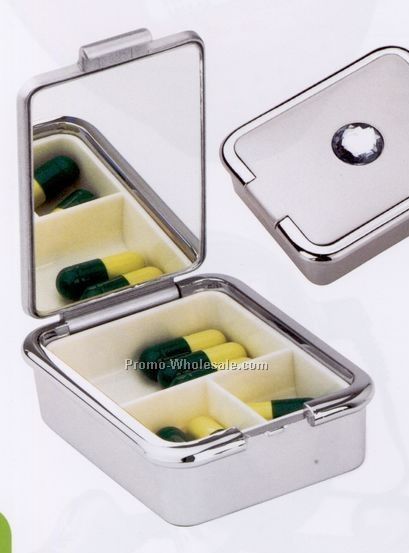 Minya Square Pill Box With Mirror