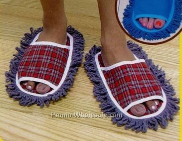 Mop Slippers - Plaid