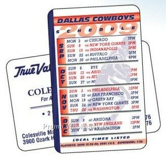 Nfl National Football League Schedule Cards