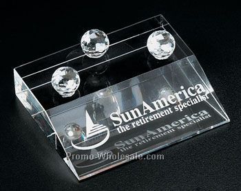 Optic Crystal Business Card Holder (1-3/4"x3-1/2"x3")