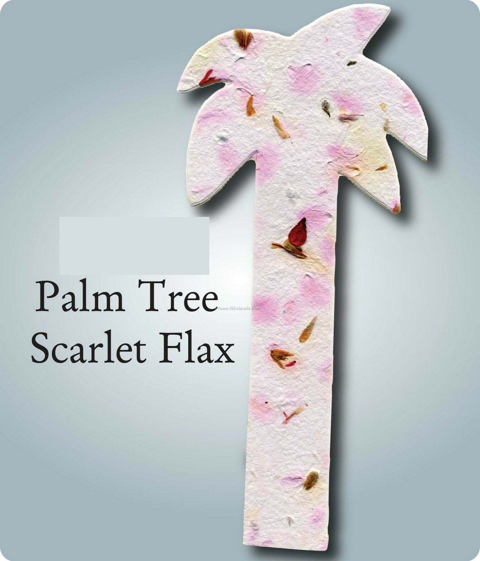 Palm Tree Bookmark Embedded W/Scarlet Flax Seed