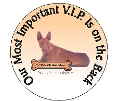 Pharaoh Hound Round Hand Mirror W/ Full Mirror Back (2-1/2")