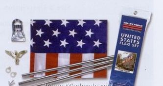 Pre-packaged U.s. Flag Kit With Steel Pole
