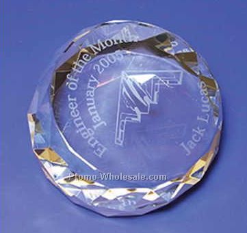 Round Crystal Paperweight (Sandblast)