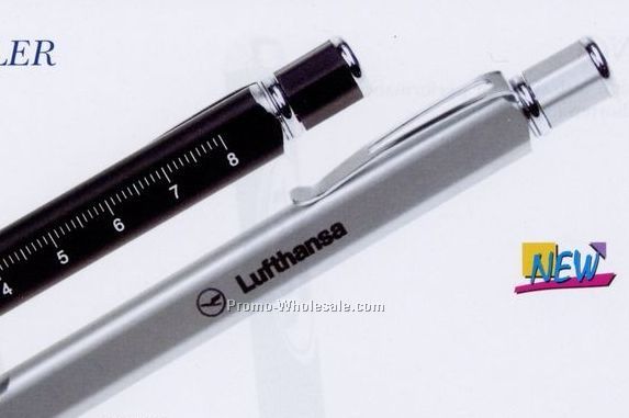 Silver Triangle Pen With Ruler