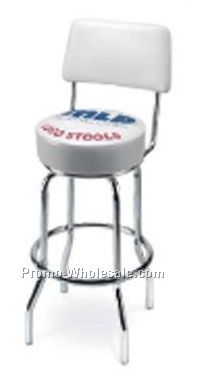 Single Ring Base Logo Seating Stool W/ Back (Top/ Side Imprint)