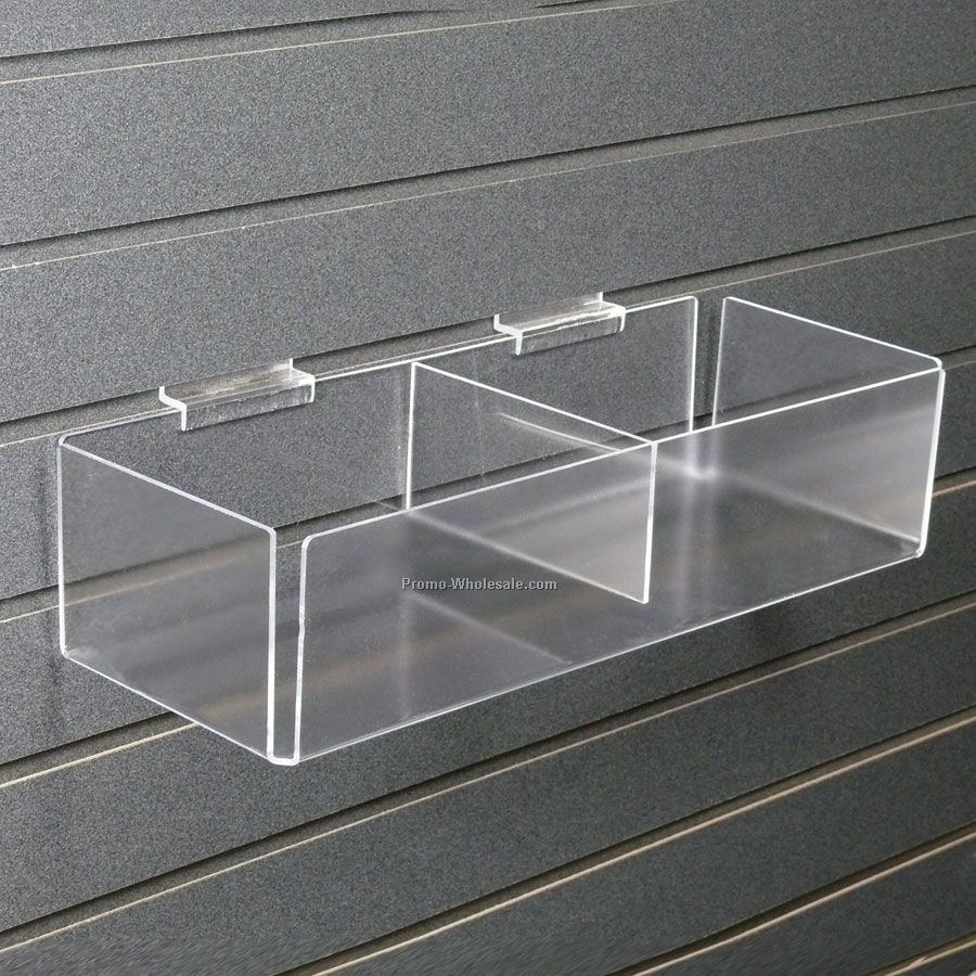 Slatwall Accessories - Acrylic Bin, 2 Pockets