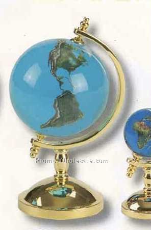 Spinning World Natural Earth W/#151 Crystal Globe Sphere