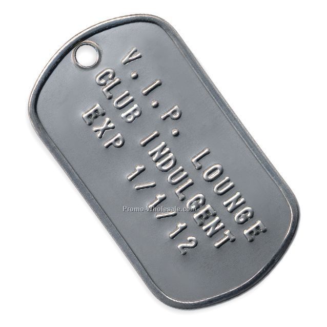 Stainless Steel Tag With 3 Lines Of Embossed Text