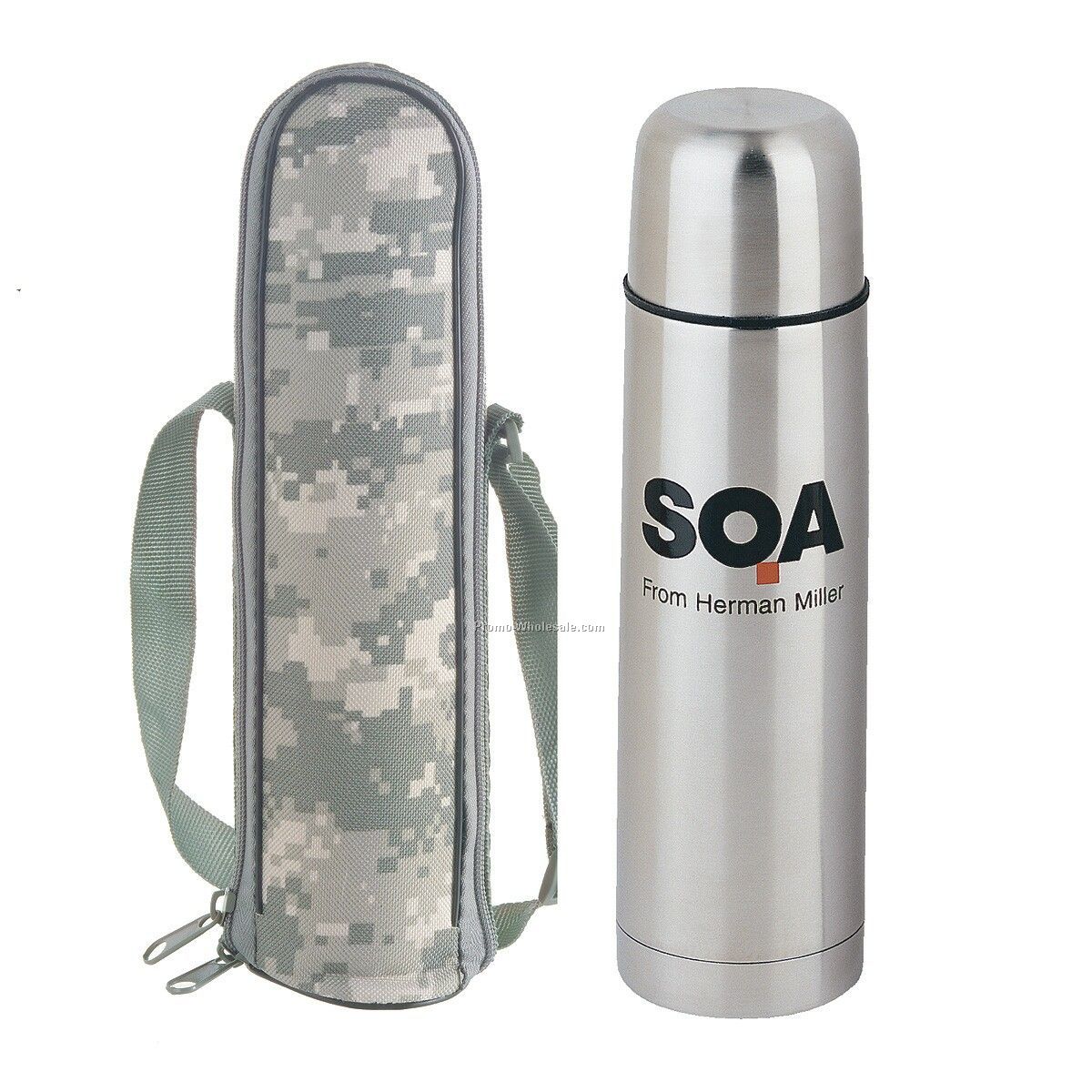 Stainless Steel Vacuum Bottle W/ Acu Pouch