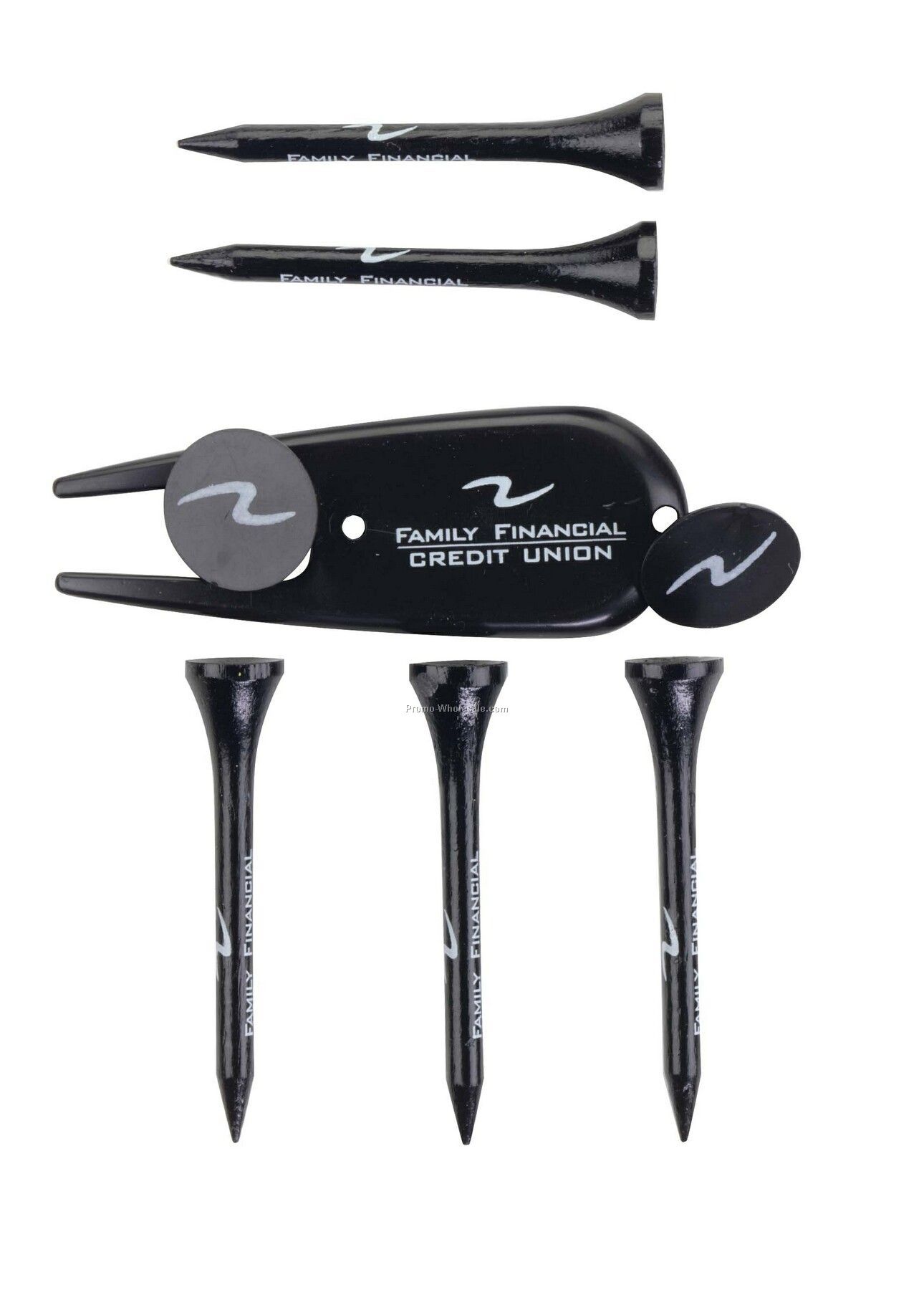 Tee Off Medalist Pak W/5 Tees, 2 Ball Markers & 1 Divot Repair Tool