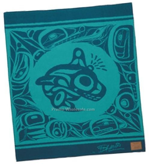 The Orca 50"x60" Bill Helin Native Art Vicuna Blanket
