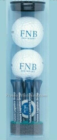 Top Flite Golf Ball Tube W/ 2 Balls, 8 2-3/4" Tees And 1 Marker