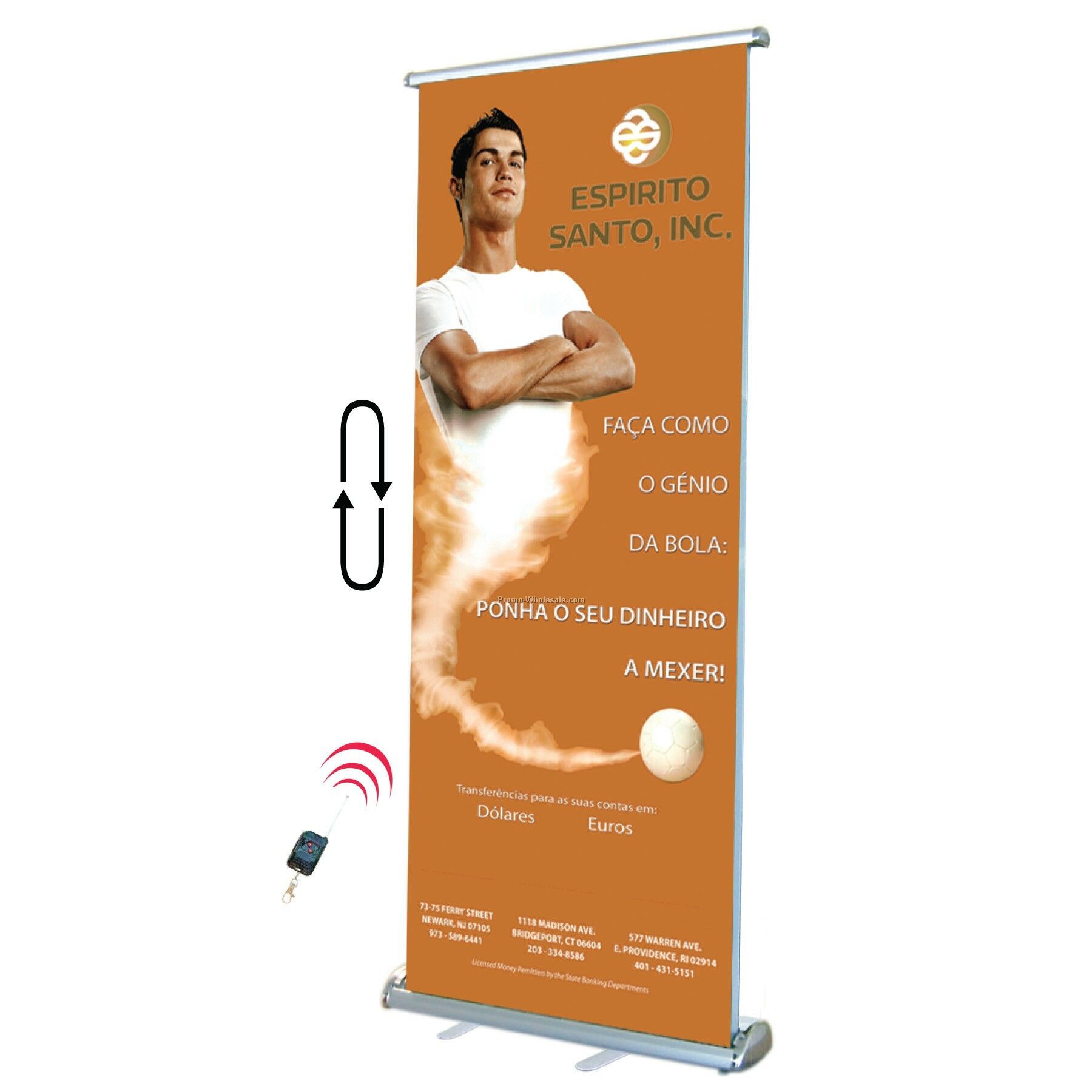 Trade Show Rotating Banner 7' Tall With Remote