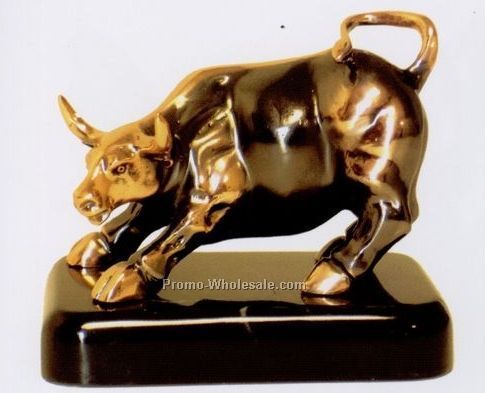 Wall Street Bull Trophy W/Copper Finish