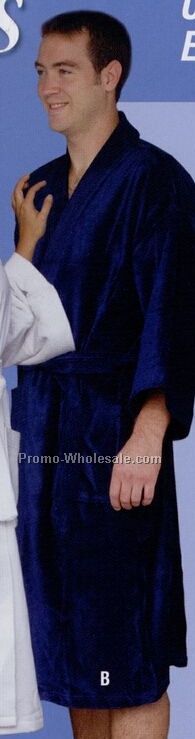 White Distinction Kimono Ultra Shear 2 Ply Velour Robe (48")