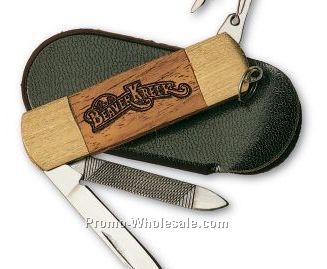 Wood-cased Pocket Knives