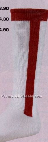 Youth "all In One" Combination Baseball Sock W/ Striped Trim (9-11)