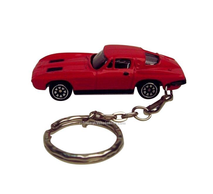 3"x1-1/4"x1-1/4" Race Car Keychain