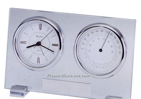 Bulova Camberley Alarmed Clock & Thermometer