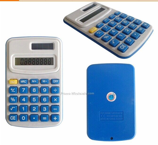 8 digital solar pocket Calculator w/ case