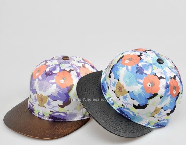 Floral snapback with PU peak