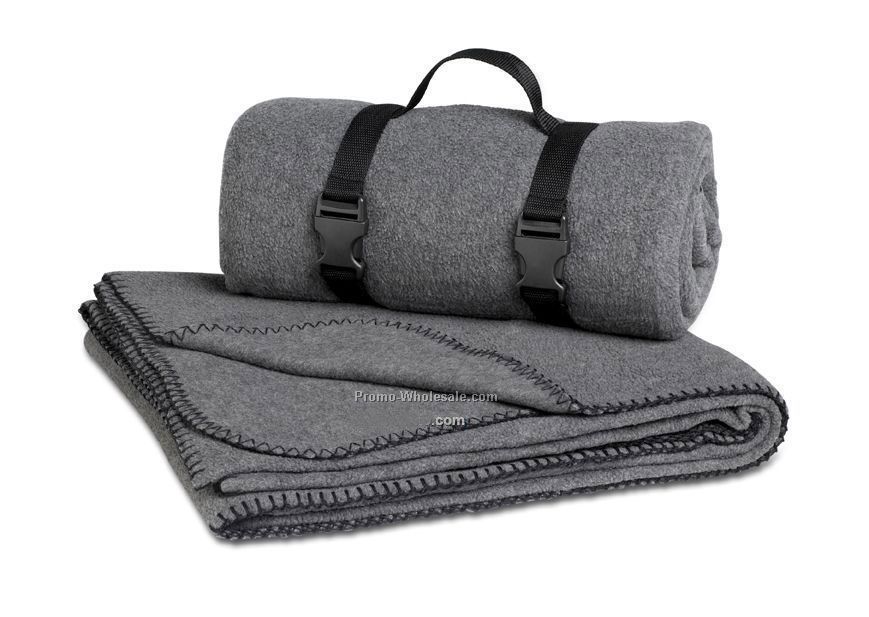 Charcoal Grey Polar Fleece Throw Blanket