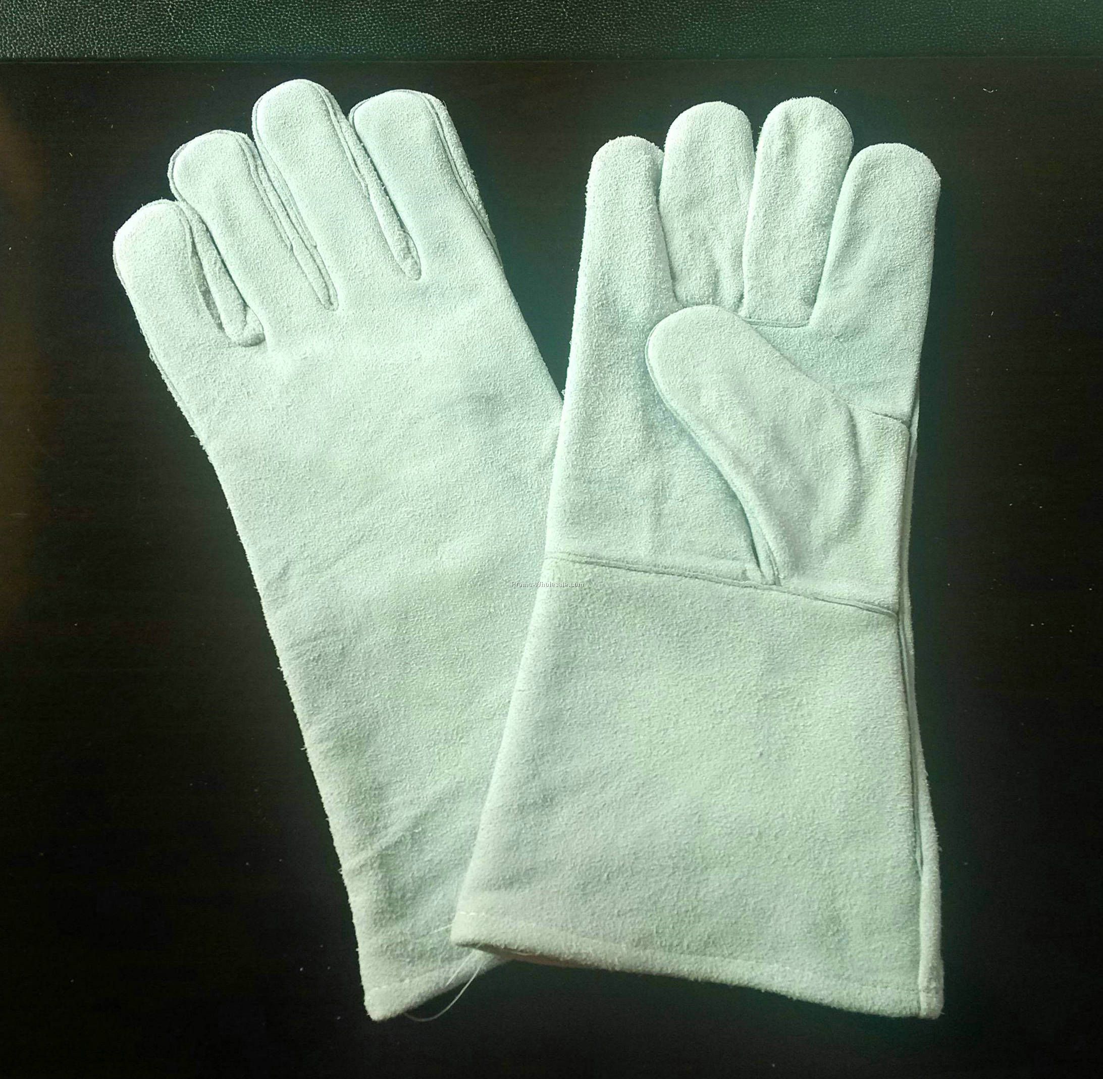 Cow split leather industrial working hand gloves