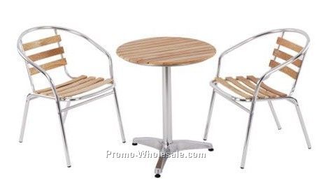 Aluminum wood Chair and table set